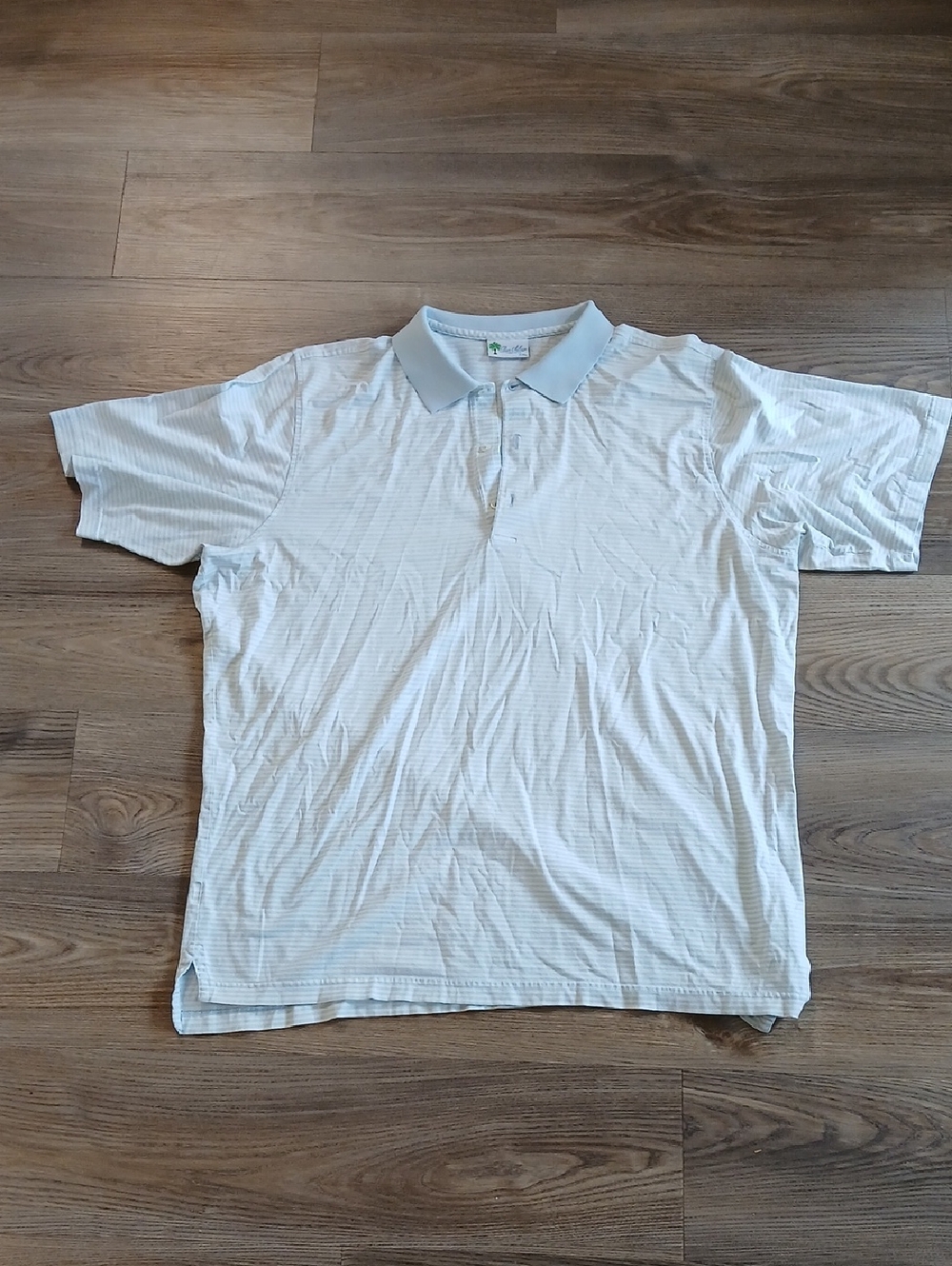 Ben Silver Light Blue Striped Men's Polo Shirt XXL